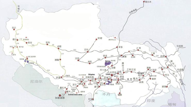 map of tibet